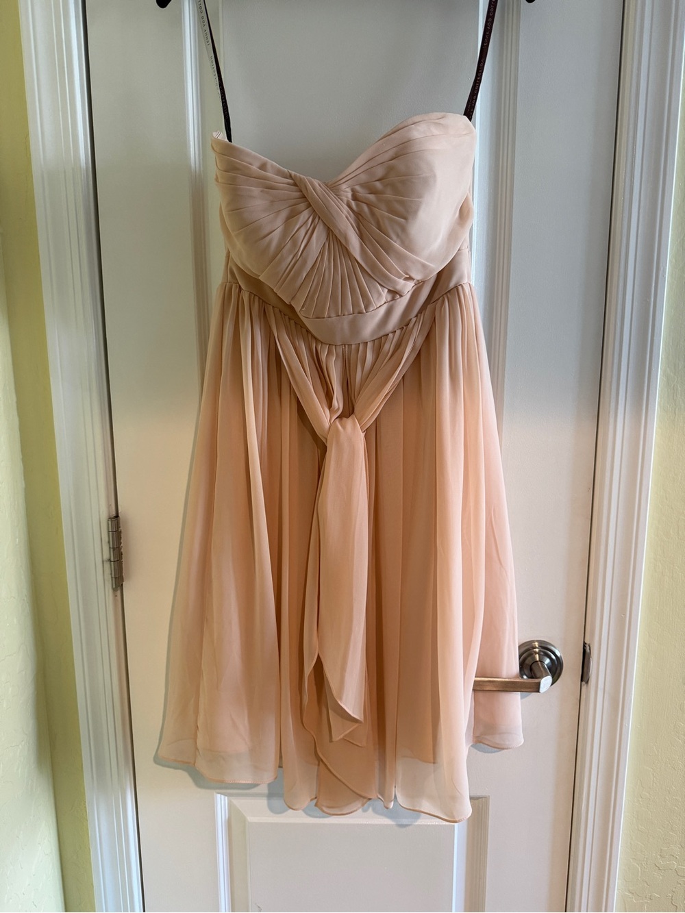 Jenny Yoo Collection Strapless Blush Chiffon Bridesmaid Formal Dress Size 8